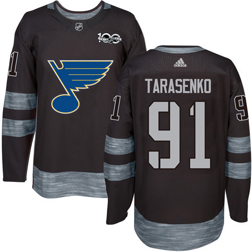 Adidas Blues #91 Vladimir Tarasenko Black 1917-100th Anniversary Stitched NHL Jersey